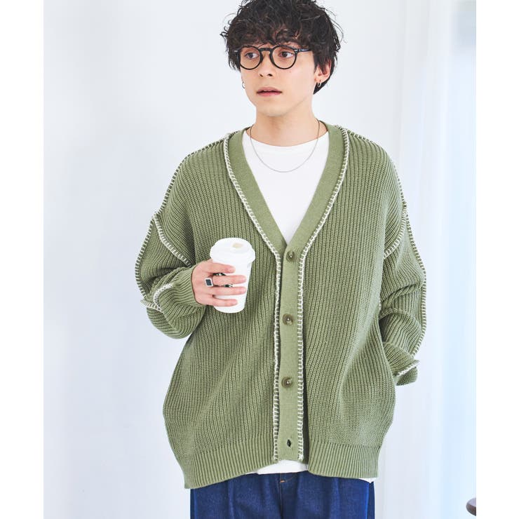 ハンドステッチカーディガン[品番：WG010089704]｜WEGO【MEN