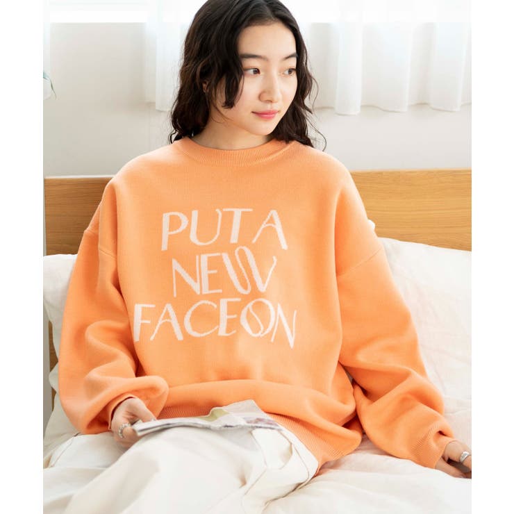 オレンジ | ジャガードニットプルオーバー | WEGO【WOMEN】
