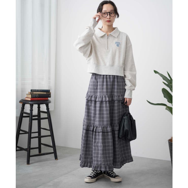 注目の福袋をピックアップ！ ハーフZIP襟付きショートスウェット[品番：WG010089719]｜WEGO Mサイズ