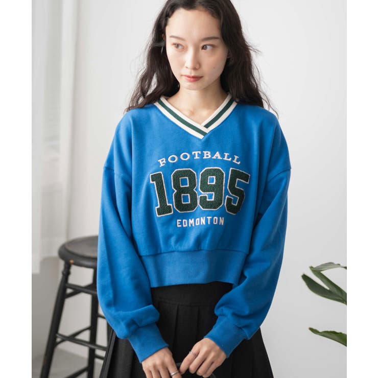 Vネックラインリブショートスウェット[品番：WG010089721]｜WEGO