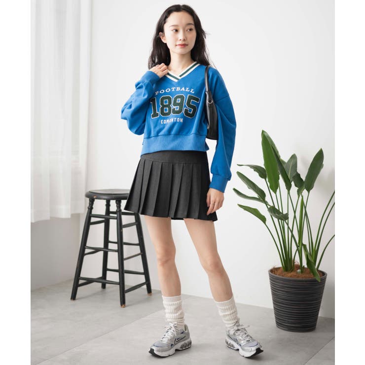 Vネックラインリブショートスウェット[品番：WG010089721]｜WEGO