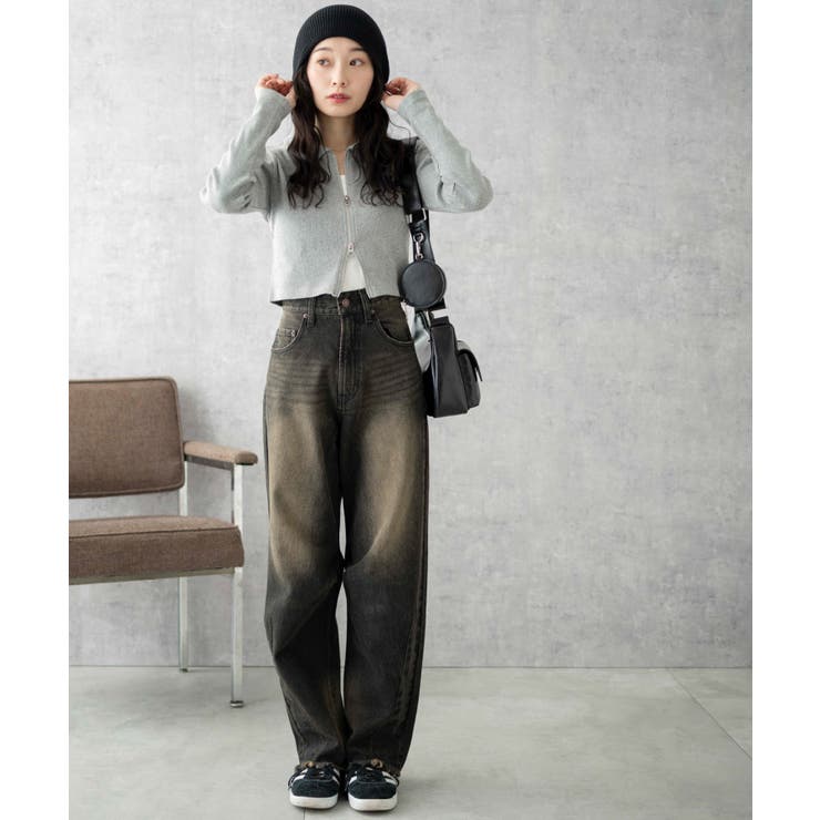 VINTAGE WASHED CURVED DENIM（デニムパンツ）｜WYM LIDNM