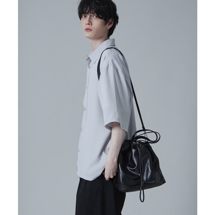 ブラックレザー調ショルダー レザーショルダーバッグ A4 / FUJITAKA（フジタカ）公式 / 本革