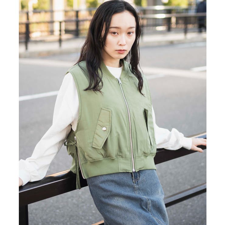 ベスト ジレ MA-1ショートベスト「2025spring catalog item」 レディース Te chichi TERRASSE ベスト ジレ MA-1ショートベスト