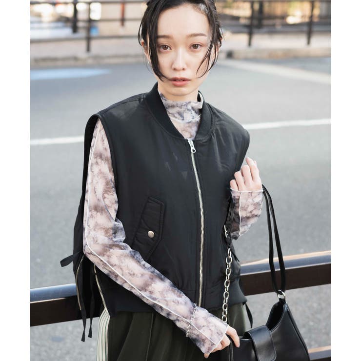 ベスト ジレ MA-1ショートベスト「2025spring catalog item」 レディース Te chichi TERRASSE ベスト ジレ MA-1ショートベスト