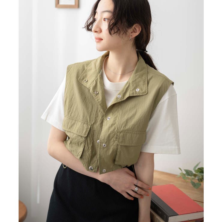 幸せなふたりに贈る結婚祝い ミリタリーナイロンショートベスト[品番：WG010089810]｜WEGO ジャケット・アウター