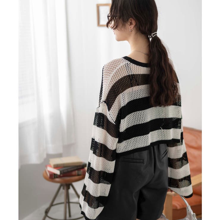 ショートメッシュニットプルオーバー[品番：WG010089825]｜WEGO【WOMEN