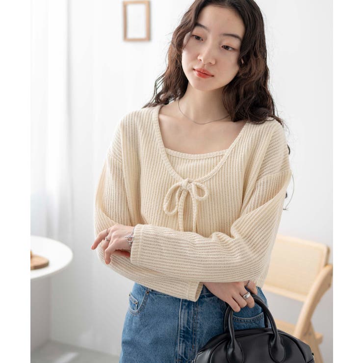 アンサンブルリボンカーデ[品番：WG010089892]｜WEGO【WOMEN  