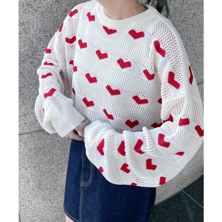 ハートメッシュニットプルオーバー | WEGO【WOMEN】 | 詳細画像1 