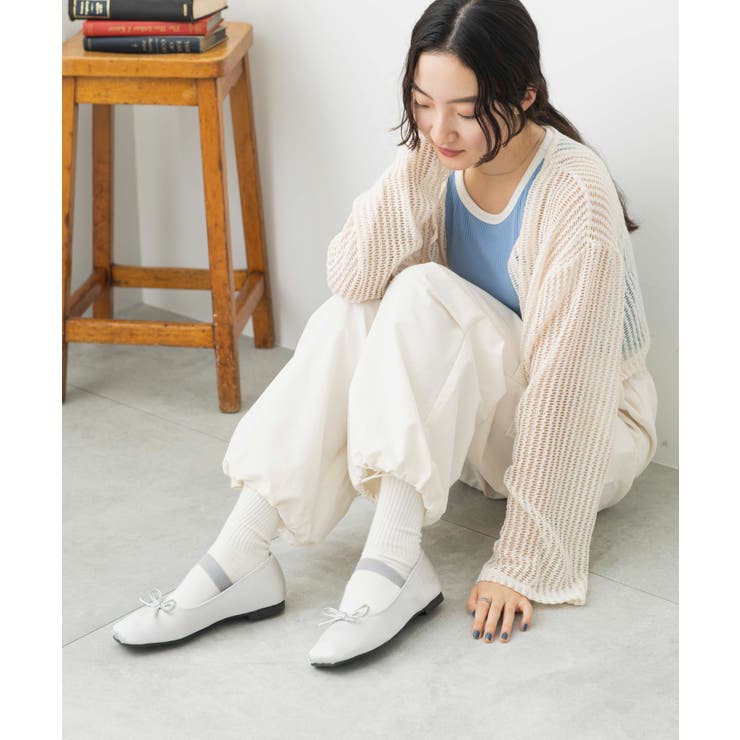 ベルト付きスクエアバレエシューズ[品番：WG010089929]｜WEGO