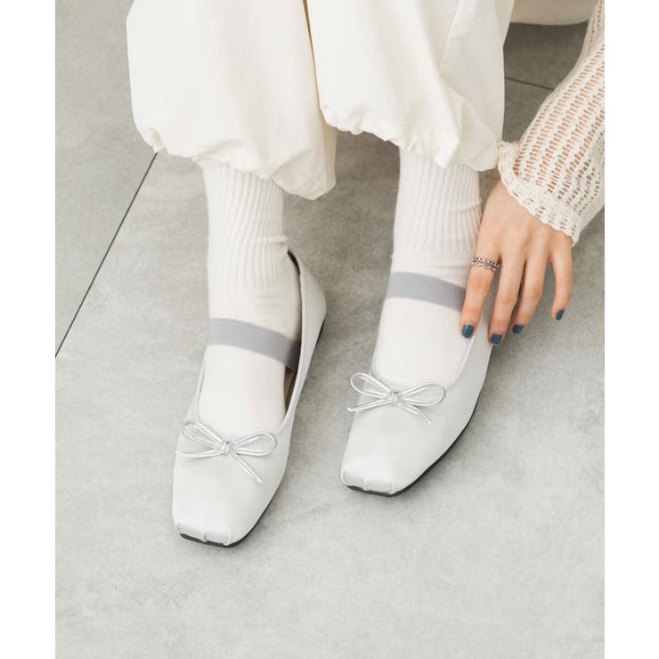 ベルト付きスクエアバレエシューズ[品番：WG010089929]｜WEGO