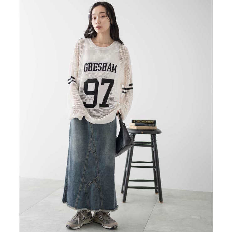 ロゴメッシュジャガードニット | WEGO【WOMEN】 | 詳細画像2 