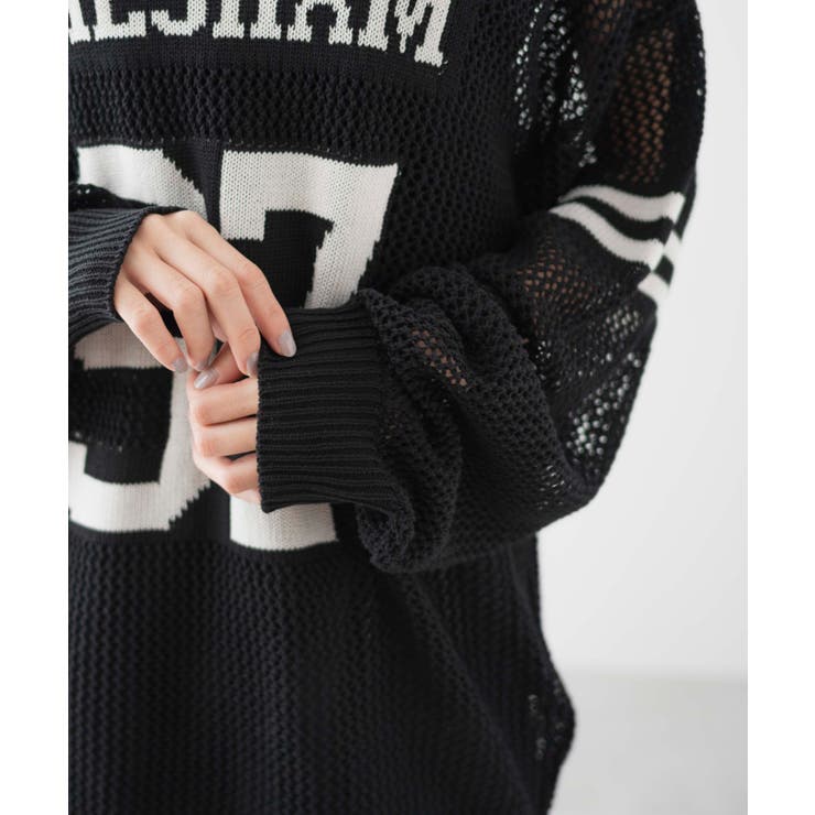 ロゴメッシュジャガードニット | WEGO【WOMEN】 | 詳細画像6 