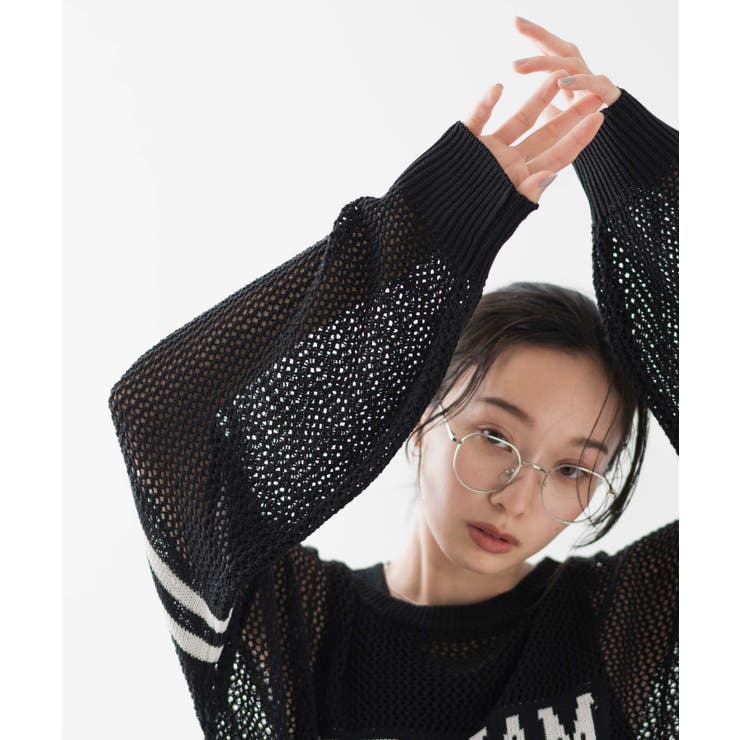 ロゴメッシュジャガードニット | WEGO【WOMEN】 | 詳細画像7 