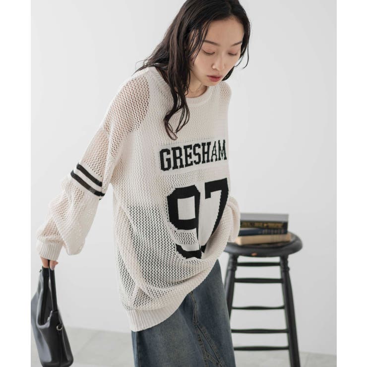 ロゴメッシュジャガードニット | WEGO【WOMEN】 | 詳細画像11 