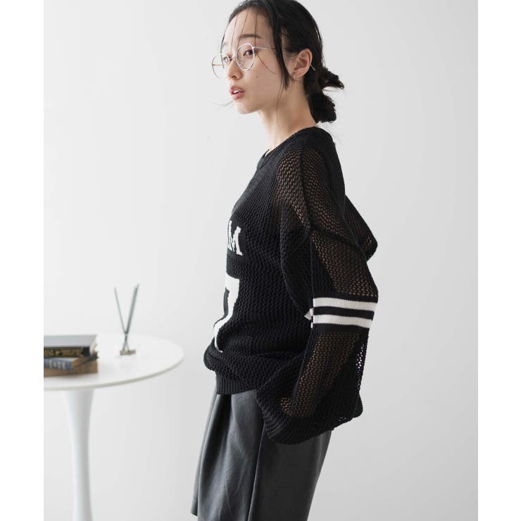 ロゴメッシュジャガードニット | WEGO【WOMEN】 | 詳細画像15 