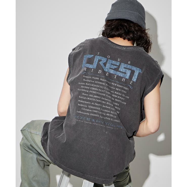 柄3 | ピグメントグラフィックノースリーブ | WEGO【MEN】