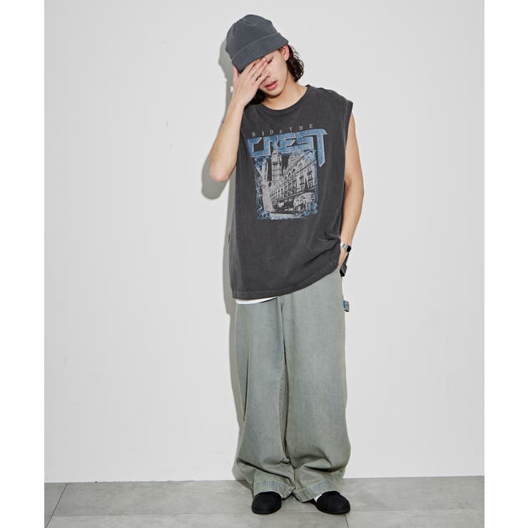 ピグメントグラフィックノースリーブ | WEGO【MEN】 | 詳細画像4 