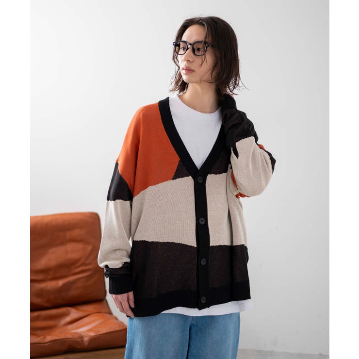 柄4 | オーバーフィットドライタッチパターンカーディガン | WEGO【WOMEN】