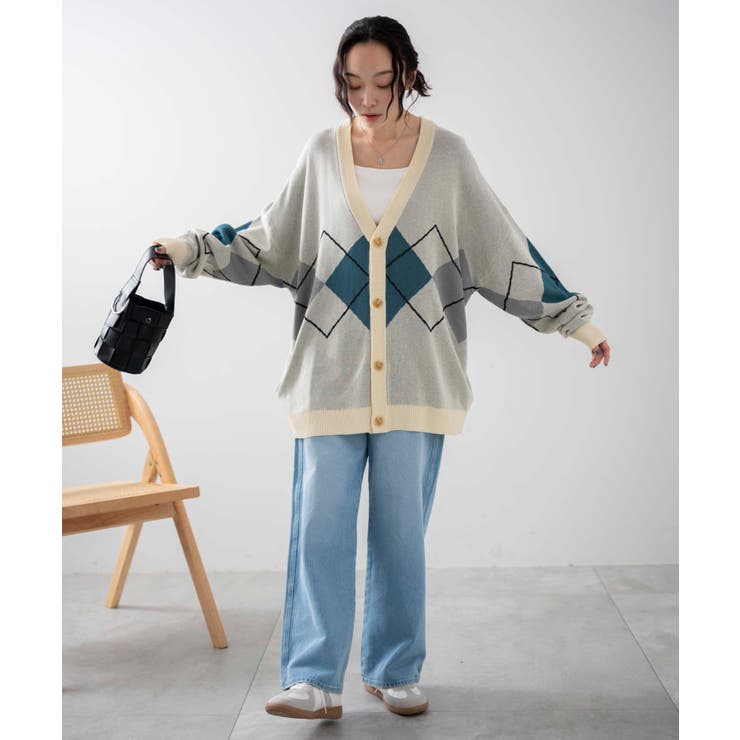 オーバーフィットドライタッチパターンカーディガン | WEGO【WOMEN】 | 詳細画像8 