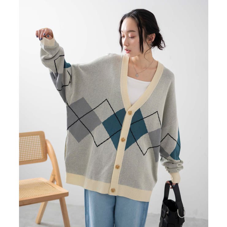 オーバーフィットドライタッチパターンカーディガン | WEGO【WOMEN】 | 詳細画像29 