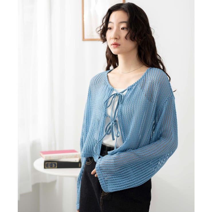 メッシュリボンカーディガン [品番：WG010090109]｜WEGO【WOMEN】（ウィゴー）のレディースファッション通販｜SHOPLIST（ショップリスト）
