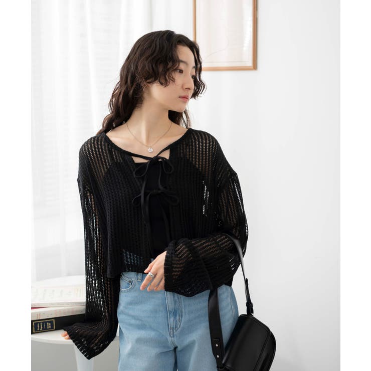 メッシュリボンカーディガン [品番：WG010090109]｜WEGO【WOMEN】（ウィゴー）のレディースファッション通販｜SHOPLIST（ショップリスト）
