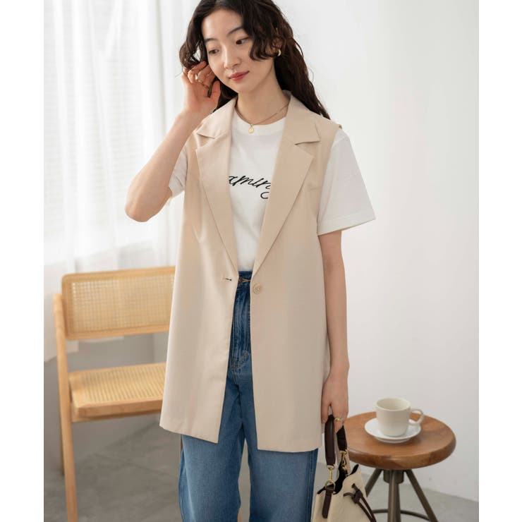 リネンライクサイドベルトベスト[品番：WG010090125]｜WEGO