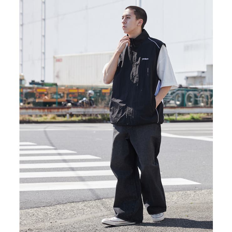 UMBRO ブラック ナイロンベスト umbro アンブロ UMBRO ナイロンジャケット トラックジャケット