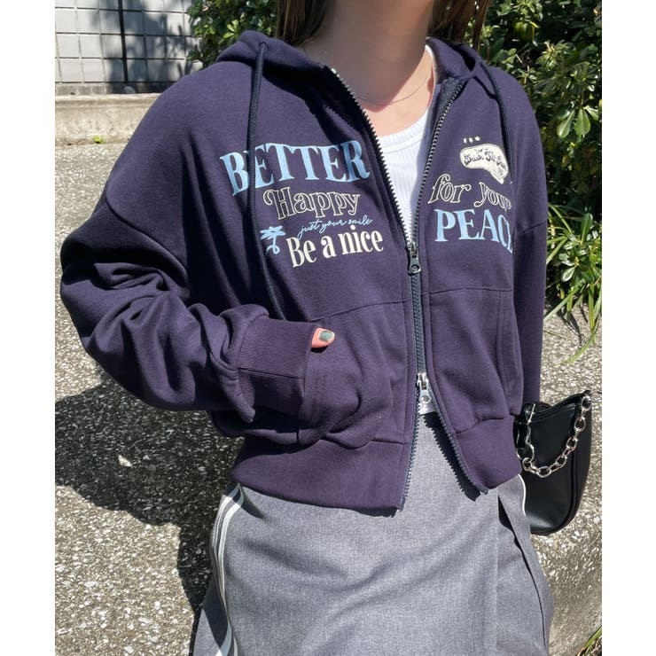 ロゴショートジップパーカー[品番：WG010090136]｜WEGO【WOMEN