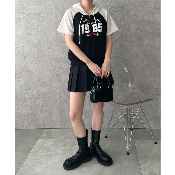 バイカラー半袖ZIPパーカー[品番：WG010090137]｜WEGO【WOMEN