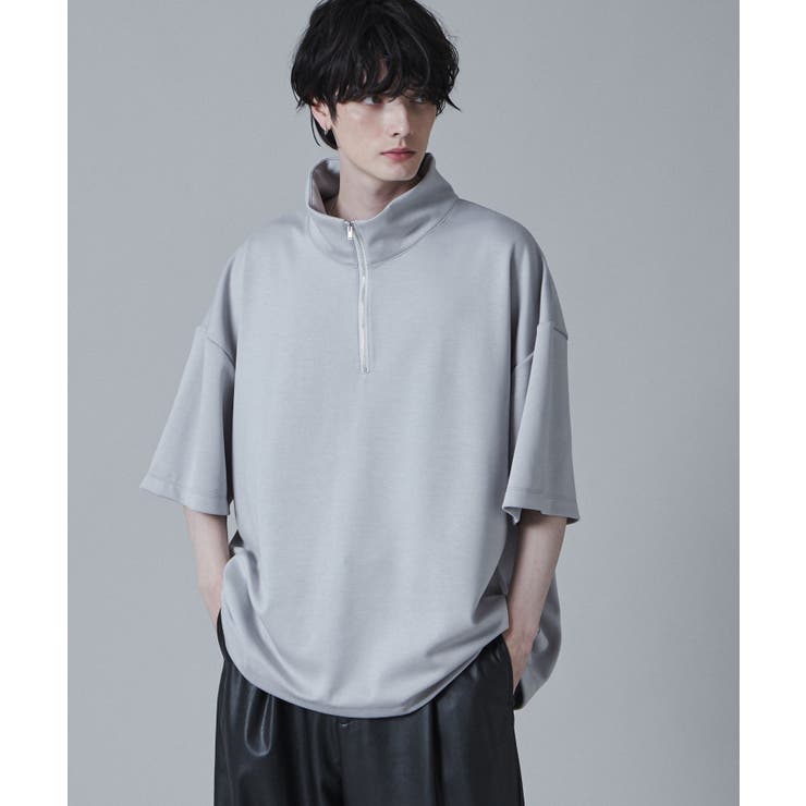 ライトグレー | ドロストスーパーBIGハーフジップT(S) | WEGO【MEN】