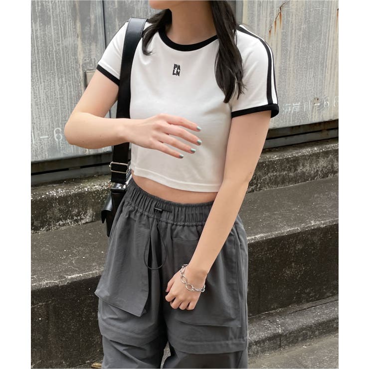 ホワイト　ブラック　ちび半袖　　カットソー チビT ブラック×ホワイト ホワイト ブラック ちび半袖 カットソー 楽天