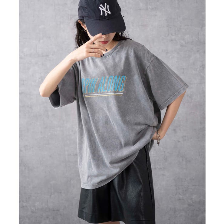 ヴィンテージウォッシュグラフィックTシャツ[品番：WG010090304