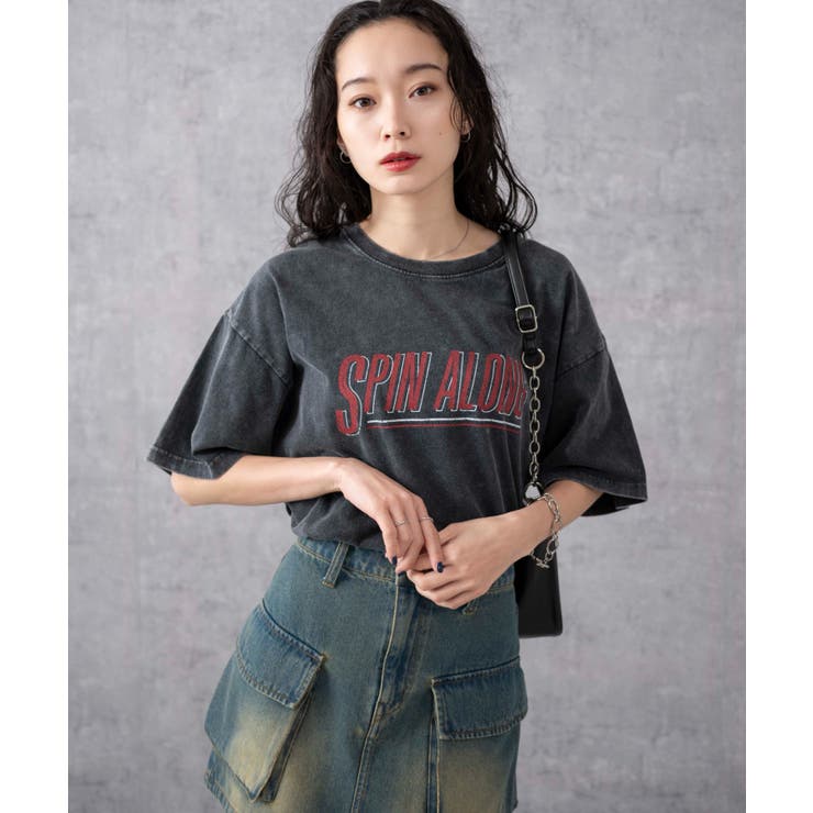 ヴィンテージウォッシュグラフィックTシャツ[品番：WG010090304