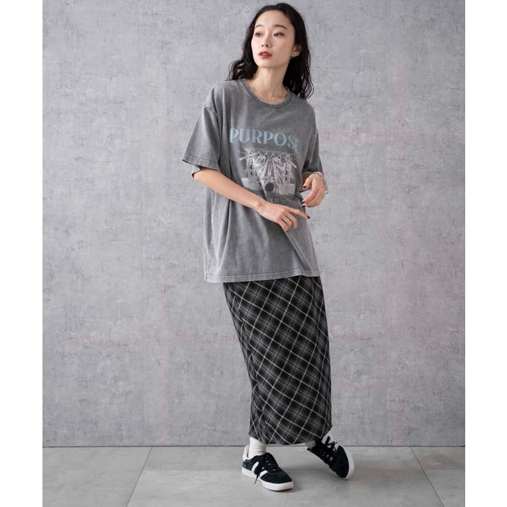 ヴィンテージ グラフィック Tシャツ ロングTシャツ ダメージ ウォッシュ ヴィンテージウォッシュグラフィックTシャツ[品番：WG010090304