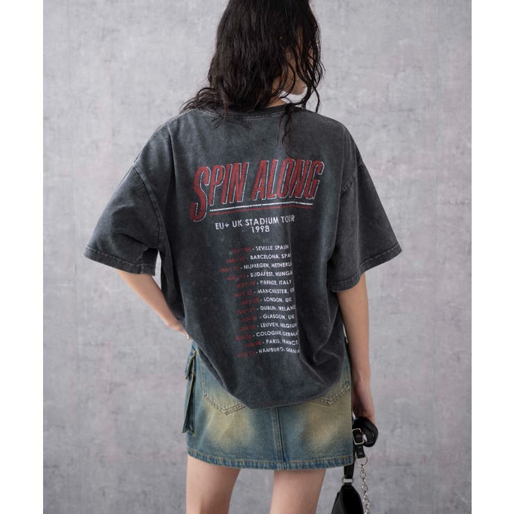 ヴィンテージウォッシュグラフィックTシャツ[品番：WG010090304