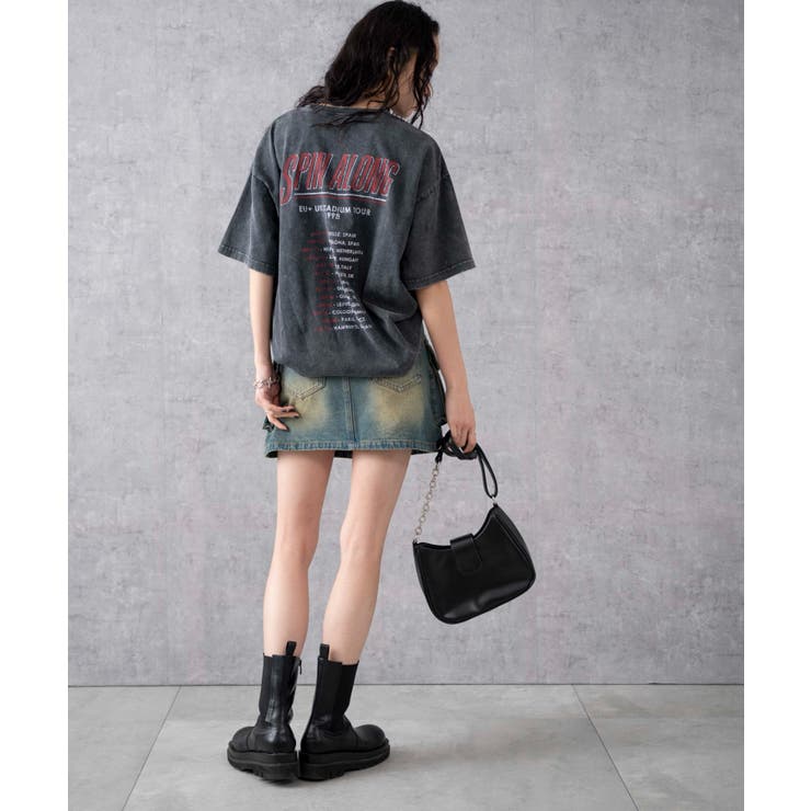 ヴィンテージウォッシュグラフィックTシャツ[品番：WG010090304