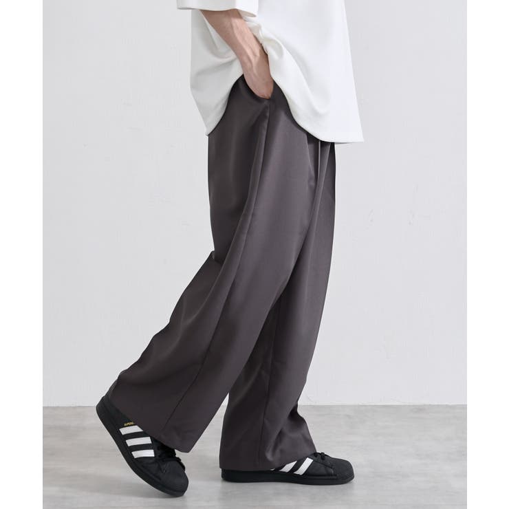 スラックス 2TUCK WIDE STRAIGHT SLACKS/2タックワイドストレートスラックス モード ノームコア メンズ レディース