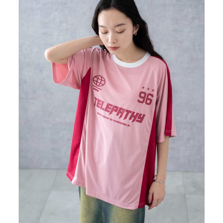 サッカーメッシュ切り替えビッグT[品番：WG010090484]｜WEGO【WOMEN