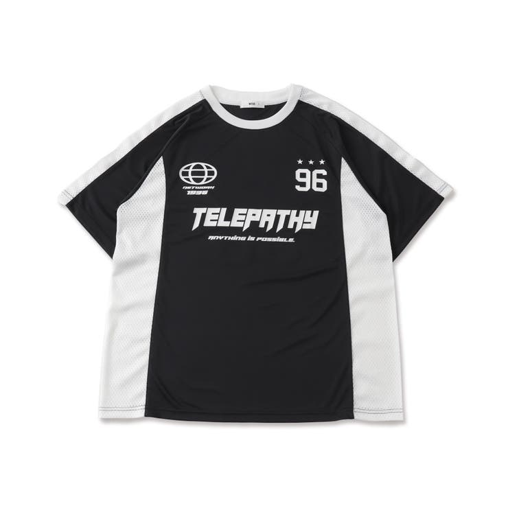 残りわずか HUGO サッカースタイル メッシュ Tシャツ サッカーメッシュ切り替えビッグT[品番：WG010090484]｜WEGO