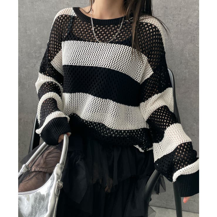 ボーダーニットビッグPO[品番：WG010090527]｜WEGO【WOMEN