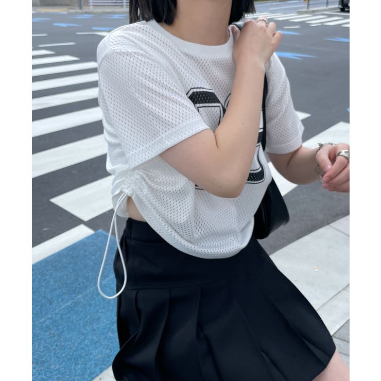 tシャツ メッシュパーツT レディース メッシュサイドドロストT[品番：WG010090605]｜WEGO【WOMEN
