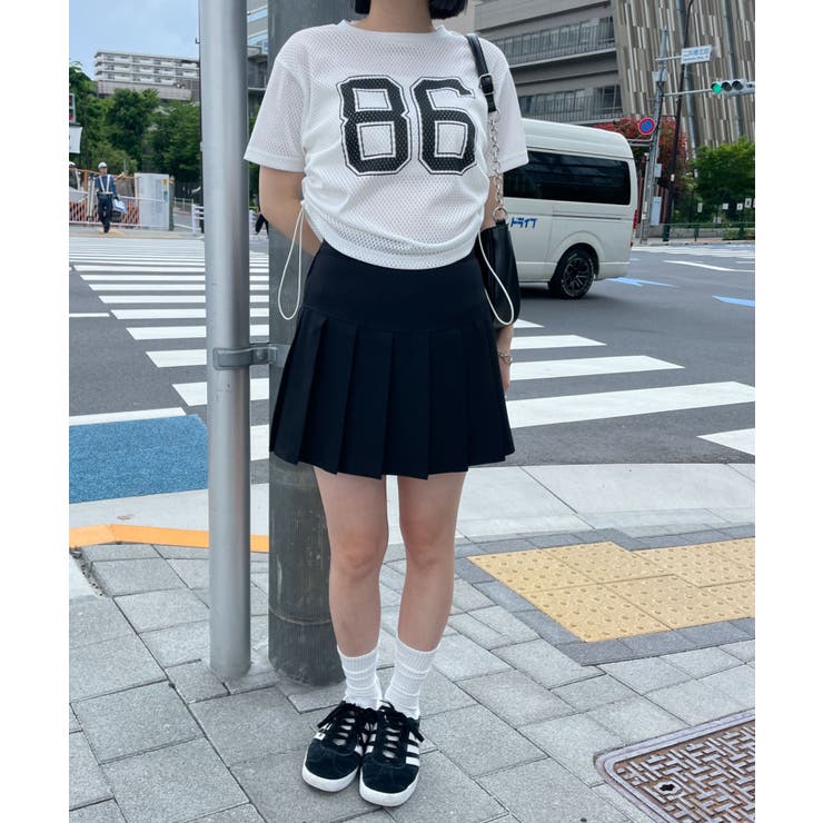 tシャツ メッシュパーツT レディース リボンロゴプリントメッシュTシャツ(Tシャツ／カットソー