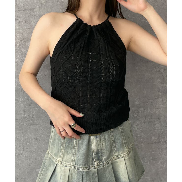 ホルターケーブルニットキャミ[品番：WG010090613]｜WEGO【WOMEN