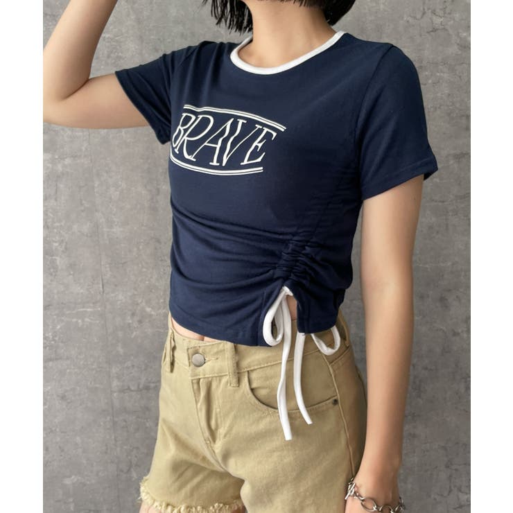 サイドギャザーバイカラーT | WEGO【WOMEN】 | 詳細画像1 