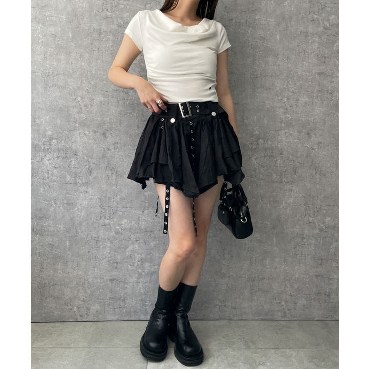 ベルト付きフリルアイレットスカート[品番：WG010090642]｜WEGO【WOMEN