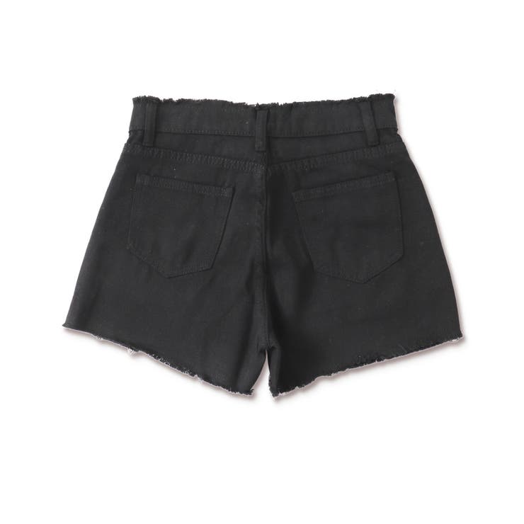 ハイウエストフリンジデニムショートパンツ[品番：WG010090681