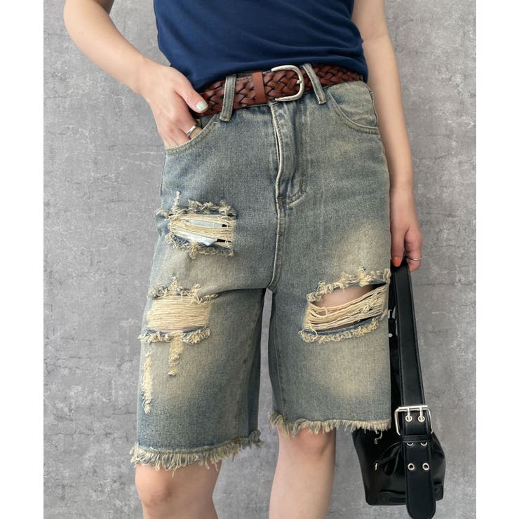 楽天市場】正規品【 XU damage denim half pants 】 エックス
