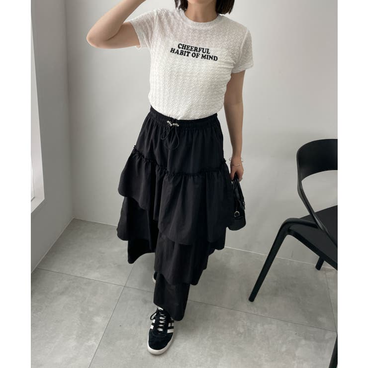 ナイロンティアードロングスカート[品番：WG010090692]｜WEGO